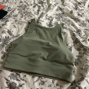 Lululemon energy high neck longline tough bra in sage green